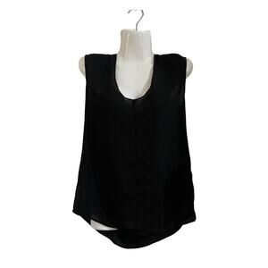 Stella Luce Sleeveless Black Top Blouse Size Small Careerwear Classy Lose Fit